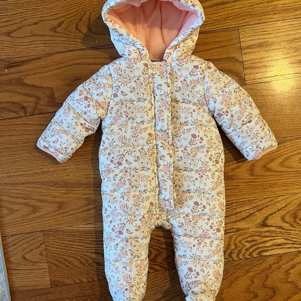 Nicole Miller Pink and Cream Floral Footie